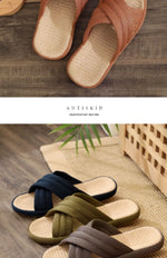 Breathable Cotton Linen Slippers For Women Men Spring Summer House Shoes Anti-slip Solid Color Couples Home Floor Slides