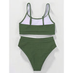New Spiral Pit Strip U-Shaped High-Waisted Bikini Sexy Swimsuit Swimsuit Women Lightweight Fashion Classic Versatile Simple