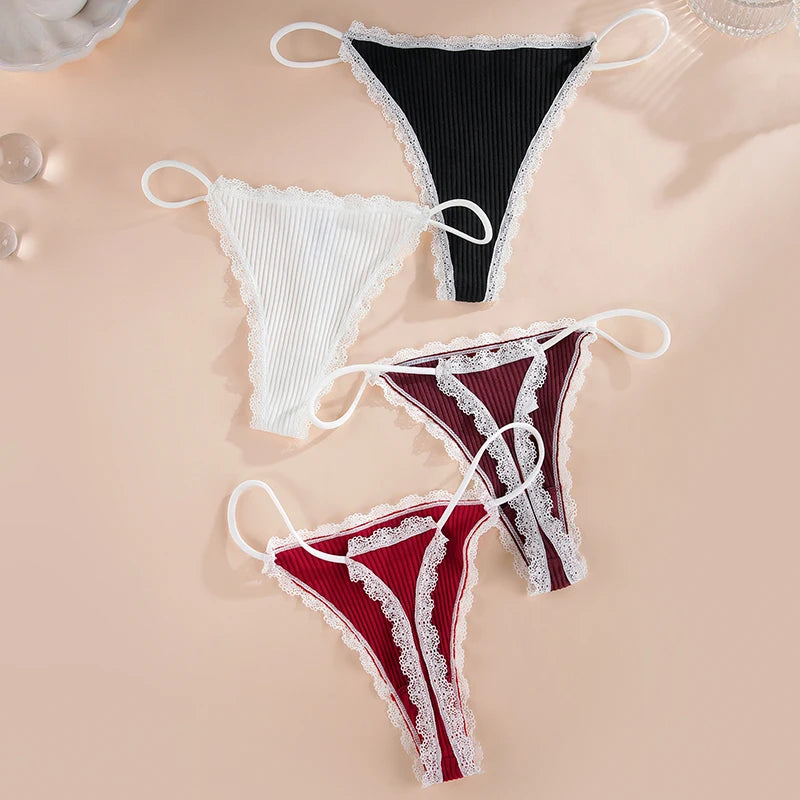 Lace Cotton Panties Sexy Women Briefs Underwear Thong Soft G StringIntimates Ladies Female Panty Lingerie