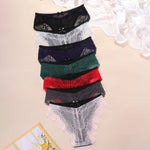 1PCS Sexy Lace Bow Lady Briefs Floral Patchwork Panties Breathable Female Underpants Elegant Lingerie Women Panties Underwear