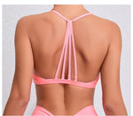 Women's Detachable Strap Yoga Bra Top Seamless Racerback Sweat-Wicking High Support for Yoga Running & Low Impact Workouts