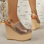 Platforms Sandals WomenWedges High HeelSandals Summer Pointed Toe Fashion Shoes