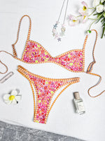 New Flowers Printed High Leg Cut Bikini Female Swimsuit Women Swimwear Two-Pieces Bikini Set Bather Bathing Suit Swim