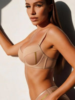 New Style Sexy Lingerie for Women, Push-Up Anti-Sagging Bra with Underwire, Thin Top and Thick Bottom, Pure Desire Style Half-Cup Bra Set