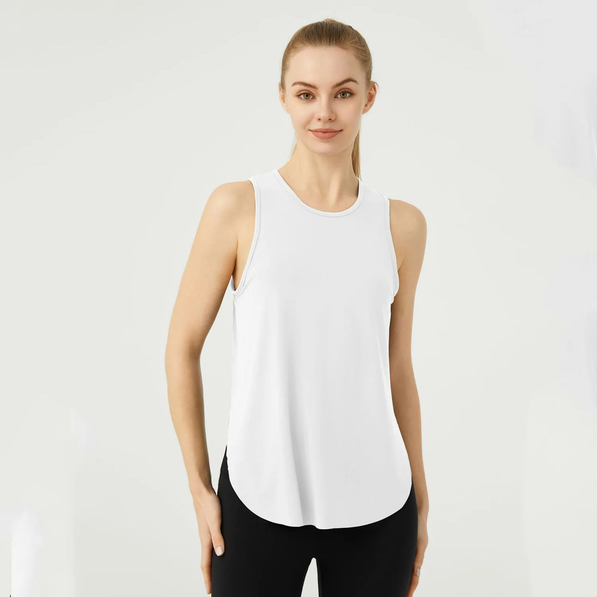 Women's Sleeveless Sports Top Quick Dry Running Fitness Yoga Vest Loose Fit Breathable Pilates Gym Cover Up Shirt
