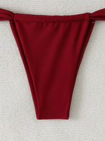Bandeau Thong Bikinis 2026 Women Sexy Swimsuit Solid Padded Swimwear Female Bathers Bathing Swimming Swim Suit Beachwear