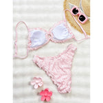 Wrinkled Crinkled Frilled Bikini Female Swimsuit Women Swimwear Two-pieces Bikini set Brazilian Bather Bathing Suit Swim V8053