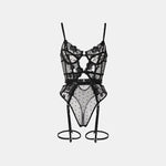 Toucheart Lace Sexy Skinny Babydoll Bodysuit Embroidery Erotic Private Adult Suit Solid Color Patchwork High Waisted Sexy Set