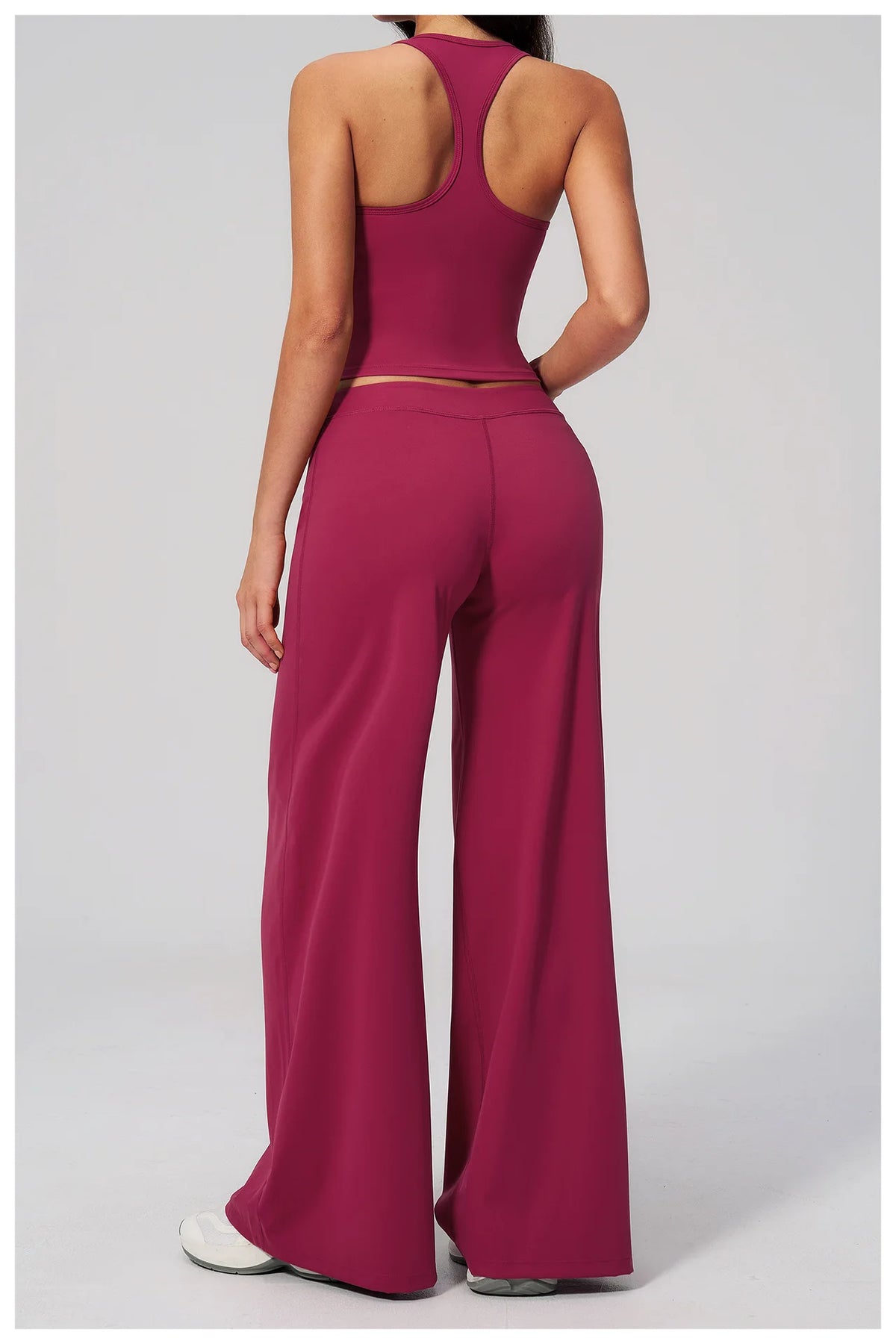 Women's Summer Two Piece Yoga Sets Slimming Sports Tank Top Lifted Buttocks High Waist Flare Pants Gym Fitness Suits Tracksuit