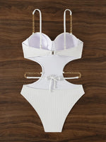 Sexy Ribbed Underwired Bra Cup Female Swimwear One Piece Swimsuit Women Backless Monokini High Cut Bathing Suit Swim Bodysuit