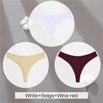 3Pcs/Set Women Cotton G-String Panties Female Low Rise Thongs Ladies Sexy Bikini 7 Solid Color Girl Soft M-XL Intimates Lingerie