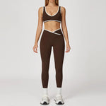 Yoga Set2 Pieces Workout Outfits Fitness Sportswear Gym Tracksuit High Waist Leggings Sports Bra Athletic Wear Women Clothes