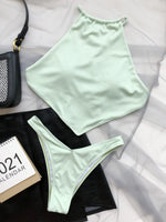 DEKA Summer Irregular Style Bikinis Set Women New Solid Hollow Push Up Swimsuit Sexy Brazilian Swimwear Female Biquini Beachwear