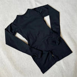 STOUREG Impact Long Sleeve One Piece Jumpsuit Women Backless Slim Fit Elastic Tummy Control Yoga Gym Sports Workout Bodysuit