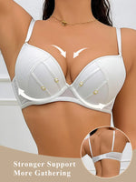 Sexy Anti-Gathering Deep V-Shaped Bra with Soft Underwire for European and American Markets, Designed to Lift and Gather Side Breasts, Enhance Small Busts, and Make the Chest Appear Larger