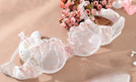 MOYISU Pure Sexy French Ultra-thin Underwire Large Size Bra Set Fat Mm Big Chest Small D Cup Bra Thin Lace Underwear Women