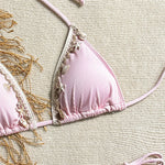 Shell Decoration Swimwear String Halter Bikinis Sets Micro Thong Sexy Swimsuit Women 2026 Bathing Suit Purple Triangle Bikini
