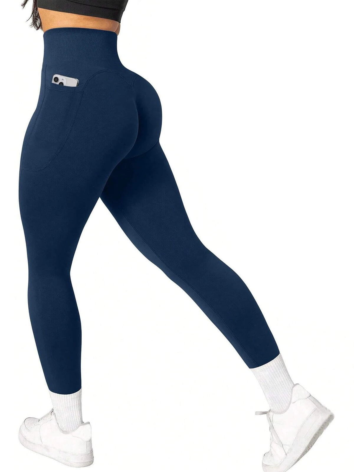 High Waist Tummy Control Yoga Pants with Pockets for Gym Workout - Breathable Stretchy Fitness Leggings