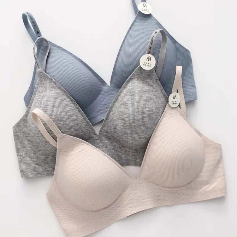 Push Up Bras For Women Non-wire Brassiere Soft Comfy Letter Straps Top Sexy Lingerie U-shaped Back Seamless Underwear Intimates