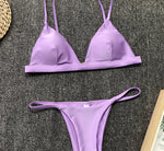DEKA Women Sexy Solid Mini Micro Bikini Set Push-up padded Bra Thong Split Swimwear Female Bandage Bathing Suit Lacing Swimsuit