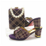 Doershow New Arrival Shoes and Bag Set African Sets 2022 pink Nigerian Women Shoes and Matching Bags Set for wedding!1-59