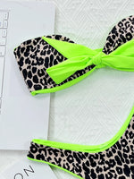 2026 Sexy Bikini Bandeau Women Leopard Bowknot Swimwear Swimsuit Bikinis Set Bathing Suit Bikini Female Push Up Banadores Mujer