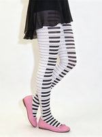 Women Piano Keyboard Printed Tights High Waist Pantyhose Ultra-Thin Stockings Gothic Punk Y2K Tights Hosiery