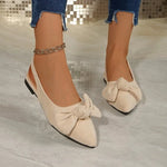 Bow Women Sandals Summer Pointed Low Heel Sandals Women Fashion Baotou Thin Strap High Heels Shoes for Women