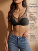 Women Sheer Mesh Lace Bra Floral Thin Cup Underwire Sexy Bra Side Support Slimming Breathable Lingerie