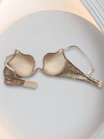 New U-Shaped Push-Up Bra for Women, Sexy Deep V Anti-Sagging Bra, Seamless and Traceless, Cross-Border European and American Style, Sexy Thin Leopard Print Bra