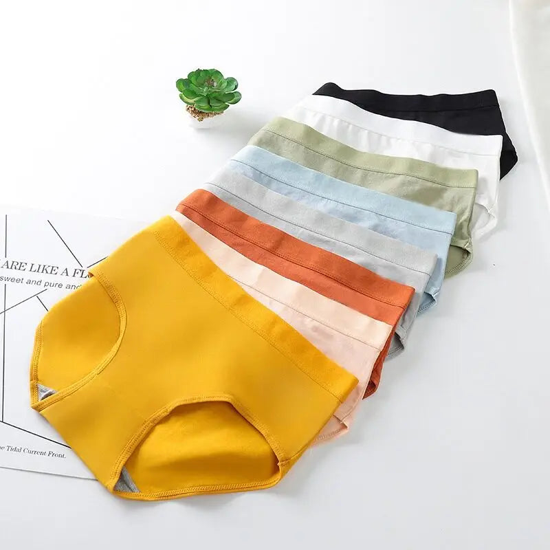 1 Pack Women Simple Panties Low Waist Soft Breathable Briefs Ladies Full Coverage Underwear Daily Solor Color Intimates M-2XL