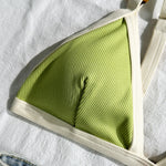 Sexy Khaki Patchwork Micro Bikini 2026 Women Brazilian Push Up Bra Metal Circle Thong Swimsuit Bathing Suit Holiday Swimwear