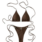 XS - L Halter High Leg Cut Strappy Bikini Female Swimsuit Women Swimwear Two-Pieces Bikini Set Bather Bathing Suit Swim V7004