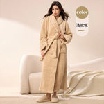 Autumn Winter Flannel Plus Size Robe Pajamas Thick Cozy Fleece Couple Bathrobe, Men Women Long Warm Loungewear,