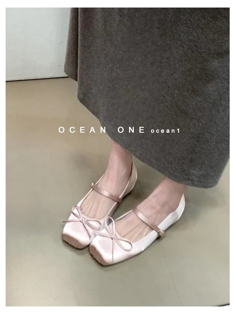 New Ballet Flats Women Bowknot Loafers Ladies Shallow Daily Shoes Comfort Woman Flattie Slip on Shoes