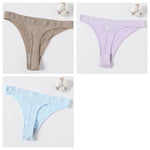 3Pcs/Set Women Brazilian Panties Low-Rise Thong Comfort T-back Underwear Sexy Lingerie High-Stretch G-string Multi Color M-XL