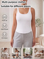 Racerback Tank Top for Women Sleeveless Ribbed Padded Camisole Summer Casual Sports Top Vest