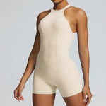 Short Sports Jumpsuit Women Hollow Out Backless Sleeveless High Elasticit Yoga One Piece Suit Tight Fitting Fitness Rompers