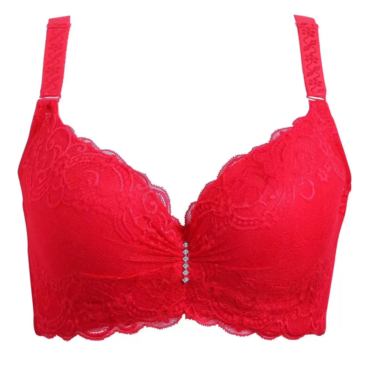 Plus Size Female Lace Bra Thin Bralette 80-105 C/D Cup Push Up Brassiere Widening Side 4-Row Button Bras Absorbs Sweat Underwear