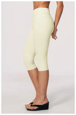 Hip Lifting Midi Length Yoga Pants Women Contrast Color Gym Sports High Waist Capri Trousers Breathable Fitness Running Leggings