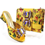 Doershow New Arrival Shoes and Bag Set African Sets 2024 green Nigerian Women Shoes and Matching Bags Set for wedding HAA1-8