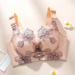 Women's Push up Bras Adjustable New Wireless Bras Women Flower embroidery Bra Underwear Large Size 36-52 CDE Cup Underwear Women