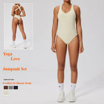 Seamless Yoga Jumpsuit Set Casual Back Base Tight One-piece Corset SlimBodysuit Yoga Suit Suspender Sports Fitness Suits Women