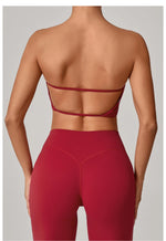 Padded Backless Bandeau Sports Bra Gym Women Crop Tube Top Seamless Yoga Top Sexy Workout Sportswear Push-up Fitness Underwear
