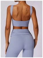 NCLAGEN Running Sports Bra Women High Support Open Back Yoga Breathable Slim Fit Fitness Pilates Tank Top With Removable Pads