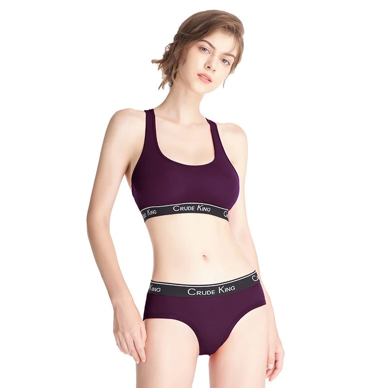 Fashion Letter Print Top Sexy Beauty Back Tube Top Women's Underwear Set Breathable Seamless Female Lingerie Suit