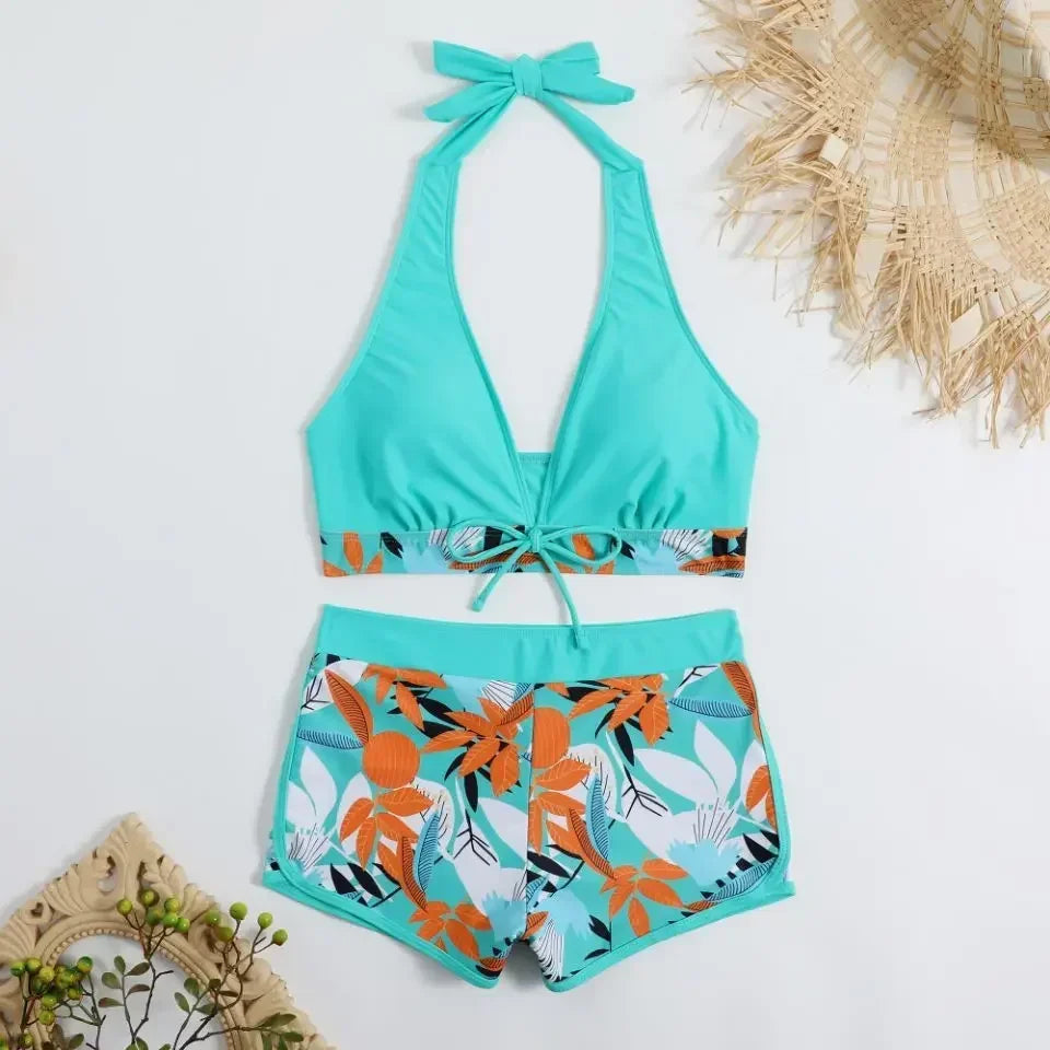 Sexy High Waist Bikini Shorts 2026 Women Swimsuit Two Piece Swimwear Female Bikinis Set Sports Bathing Suits Brazilian Biquini