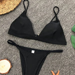 DEKA Women Sexy Solid Mini Micro Bikini Set Push-up padded Bra Thong Split Swimwear Female Bandage Bathing Suit Lacing Swimsuit