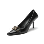Women Pumps Luxury Female High Heels Metal Pointed Toe Professional Dress Party Ladies Office Shoe 2021Summer Fashion Large Size