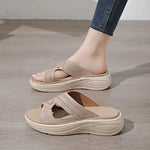 2026 Summer New Women's Sandals Platform Shoes Hollowed-Out Breathable Lightweight Heel-Boosting Casual Outdoor Slippers